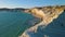 Scala dei Turchi,Sicily,Italy.Aerial view of white rocky cliffs,turquoise clear water.Sicilian seaside tourism,popular