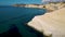 Scala dei Turchi,Sicily,Italy.Aerial view of white rocky cliffs,turquoise clear water.Sicilian seaside tourism,popular