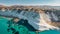 Scala dei Turchi,Sicily,Italy.Aerial view of white rocky cliffs,turquoise clear water.Sicilian seaside tourism,popular tourist