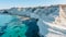 Scala dei Turchi,Sicily,Italy.Aerial view of white rocky cliffs,turquoise clear water.Sicilian seaside tourism,popular tourist