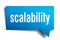 Scalability blue 3d speech bubble