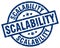scalability blue round stamp
