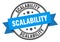 scalability label. scalability round band sign.