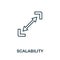 Scalability outline icon. Thin style design from startup icons collection. Creativescalability icon for web design, apps, software