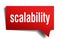 Scalability red 3d speech bubble