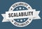 scalability round ribbon isolated label. scalability sign.