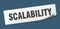 scalability sticker. scalability square sign. scalability