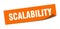 scalability sticker. scalability square sign. scalability