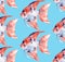 Scalare. Vibrant seamless pattern with fish