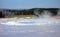 Scalding water of a geyser in yellowstone park