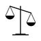 Scale equal icon, lawyer crime web sign, protection balance isolated vector illustration