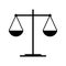 Scale equal icon, lawyer crime web sign, protection balance isolated vector illustration