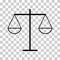 Scale equal icon, lawyer crime web sign, protection balance isolated vector illustration