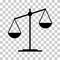 Scale equal icon, lawyer crime web sign, protection balance isolated vector illustration