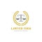 Scale icon design element. Creative balance logo design related to attorney, law firm or lawyers