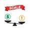Scale icon vector. Scale vector sign isolated. Balance scale sign