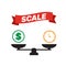 Scale icon vector. Scale vector sign isolated. Balance scale sign