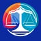 Scale of justice. Illustration of scales of justice on a blue background. AI generated