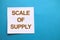 Scale of supply, text words typography written on paper against blue background, life and business motivational inspirational