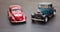 Scale toy model Ford Coupe and VW Beetle