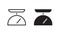 Scale weight icon line art pictogram clipart vector or kitchen food weigh graphic thin outline linear stroke silhouette shape,