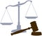 Scales Gavel legal justice court system symbols