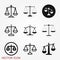 Scales icon. Scales of justice vector icon. Court of law symbol