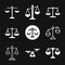 Scales icon. Scales of justice vector icon. Court of law symbol.