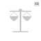 Scales of Justice Dot Pattern Icon. Lawyer, Advocate Dotted Icon Isolated on White. Vector Background or Design Template