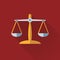 Scales of justice flat design long shadow icon