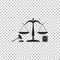 Scales of justice, gavel and book icon isolated on transparent background. Symbol of law and justice. Concept law. Legal