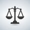 Scales of justice icon. Court of law symbol. Flat signs in circles. Vector