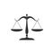 Scales of justice icon isolated. Court of law symbol. Balance scale sign. Flat design