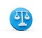 Scales Justice icon. Trendy 3d style for graphic design, web-site. Stock 3d illustration