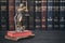 Scales of Justice, Justitia, Lady Justice and Law books