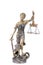 Scales of Justice, Justitia, Lady Justice on the white isolated background.