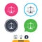 Scales of Justice sign icon. Court of law symbol.