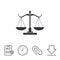 Scales of Justice sign icon. Court of law symbol.