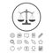 Scales of Justice sign icon. Court of law symbol.