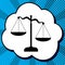 Scales of Justice sign. Vector. Black icon in bubble on blue pop