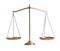 Scales of justice on white background.