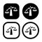 Scales vector icon. symbol of court or justice. lawyer firm logo.