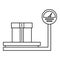 Scales for weighing with box icon, outline style