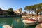 Scaliger castle in Sirmione, Italy at Lake Garda