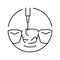 scaling dental procedure line icon vector illustration