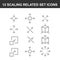 Scaling Related Vector Line Icons