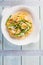 Scallop asparagus cream pasta