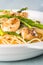 Scallop asparagus cream pasta