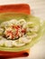 Scallop carpaccio with crab and lime