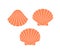 Scallop logo. Isolated scallop on white background